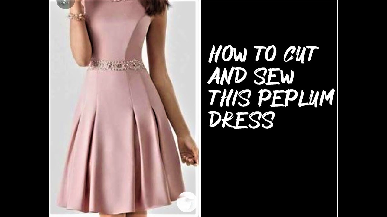 How to cut & sew inverted box pleats for a peplum dress || Detailed tutorial || AmazingSewingCorner