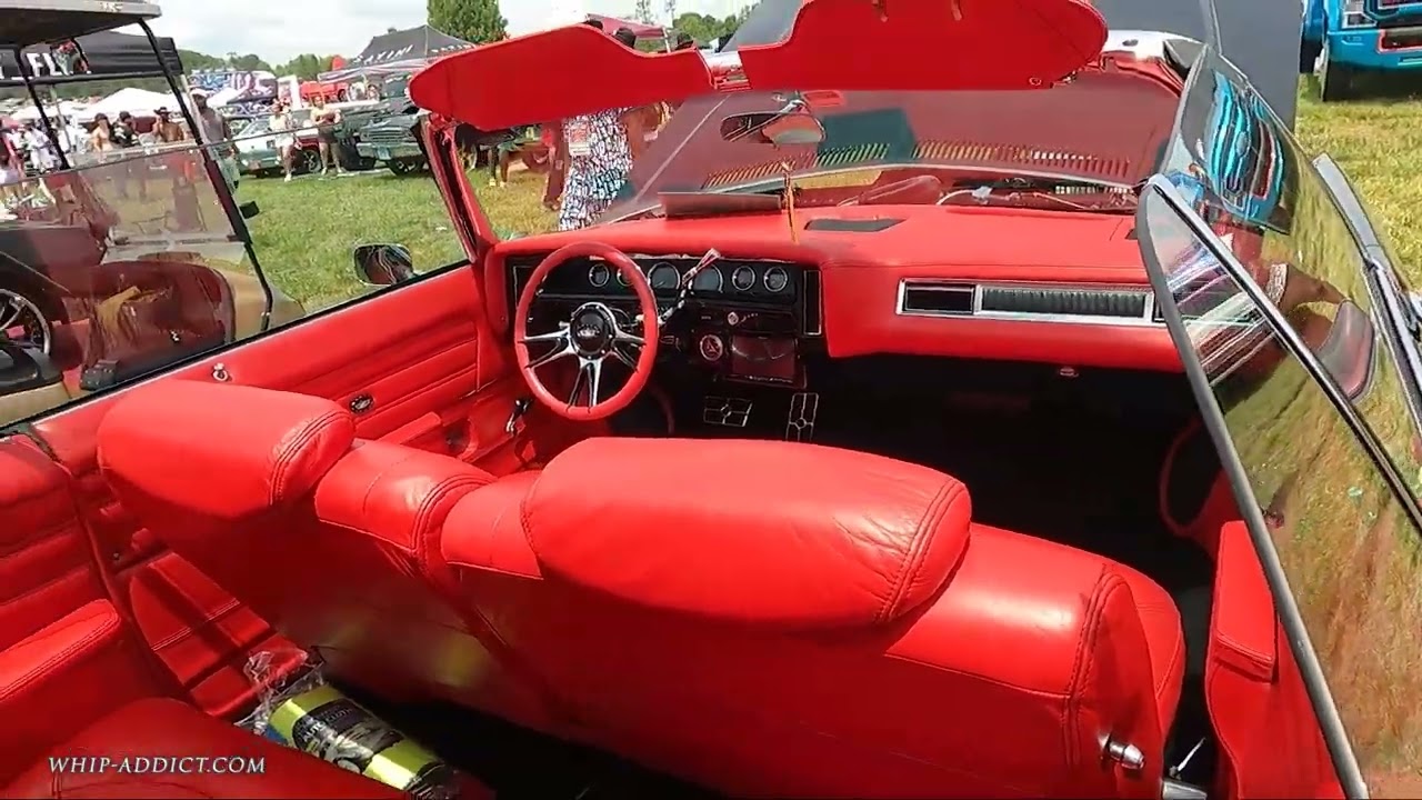 WhipAddict: JL Customs 74' Donk, Big Block, All Red Leather Interior, Wilwood 6 Pistons at Ross Show