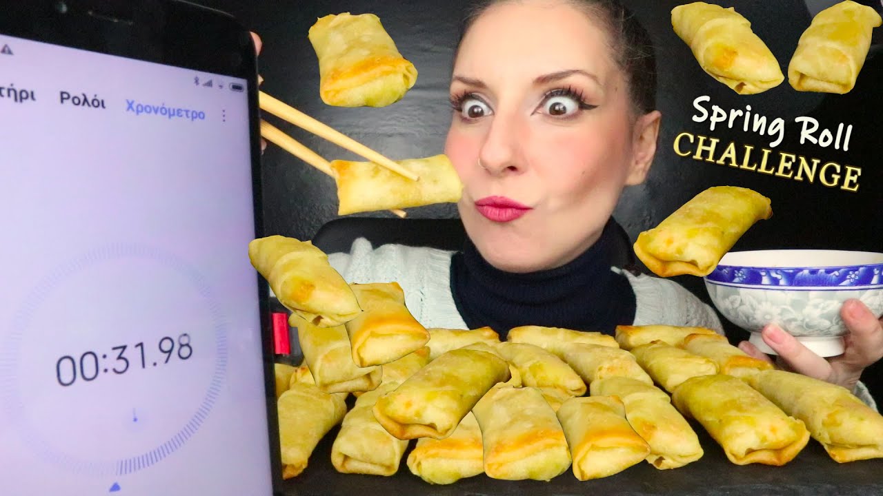 ЧЕЛЛЕНДЖ СПРИНГ-РОЛЛОВ 😋 - MUKBANG - 먹방 *Звуки настоящей еды*