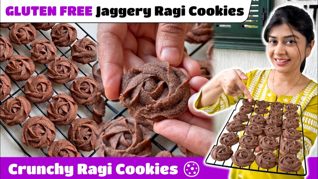 Crunchy Ragi Jaggery Cookies Recipe 🍪 | रागी गुड़ के बिस्किट✨| Gluten&nbsp;Free&nbsp;Cookies
