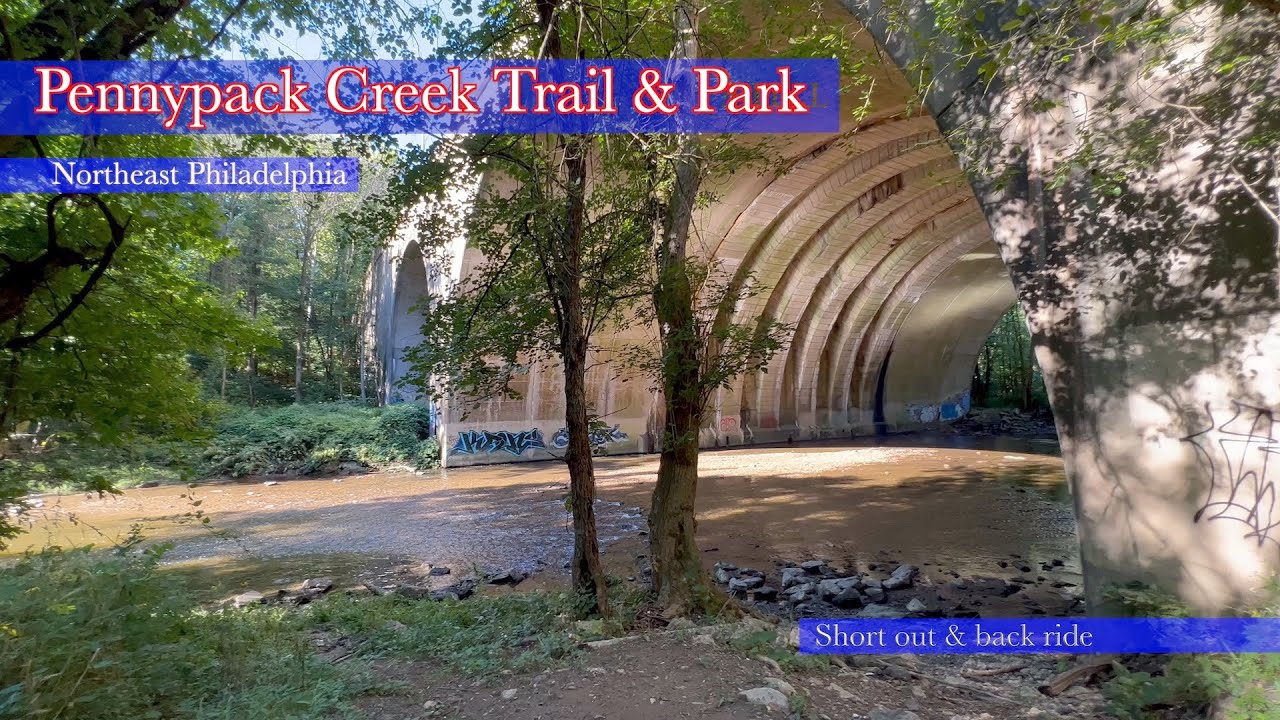 Bike ride along Pennypack Creek Trail in Northeast Philadelphia