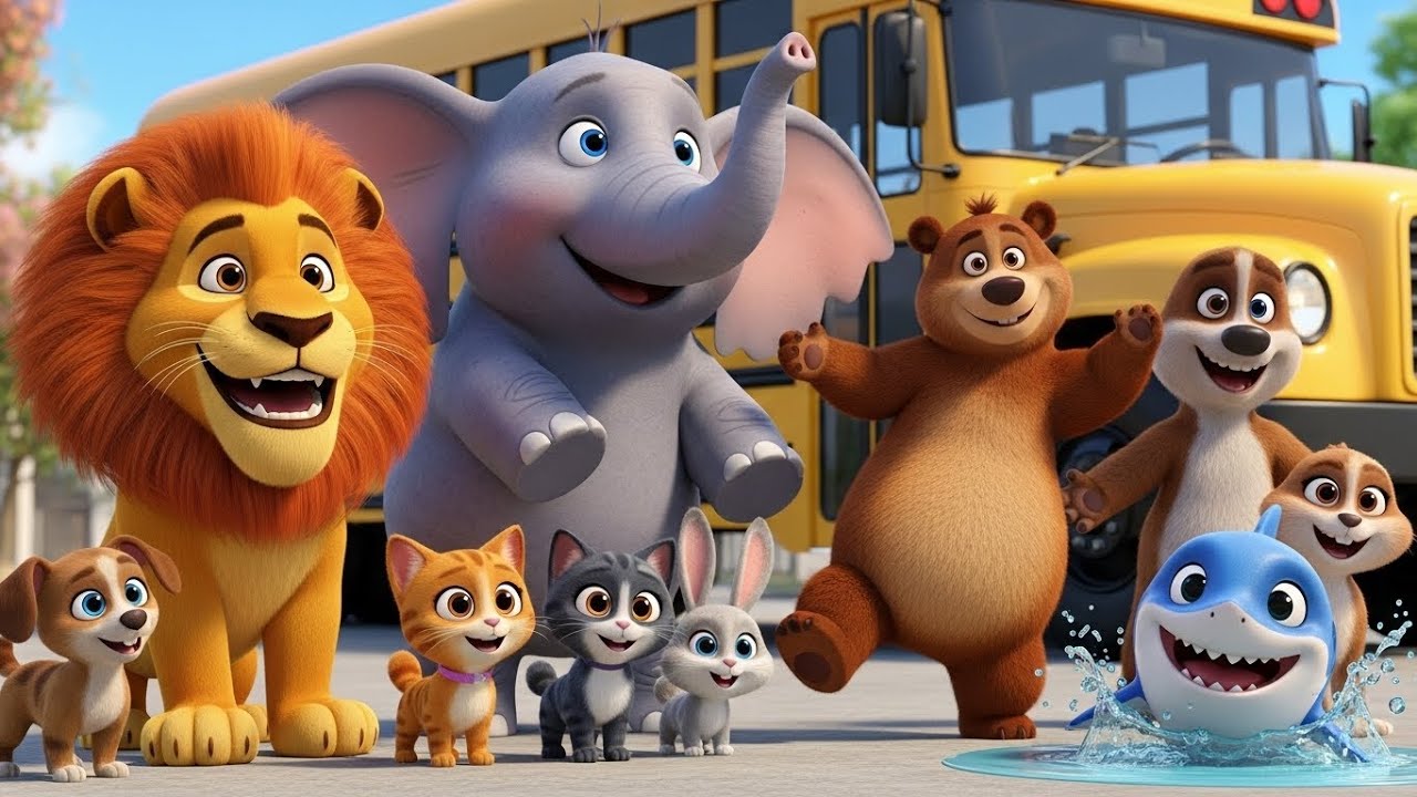 Animal Songs Compilation for Kids 🦁🐘🦈🚌 | Fun Nursery Rhymes & Learning | @TheGiggleRhymes