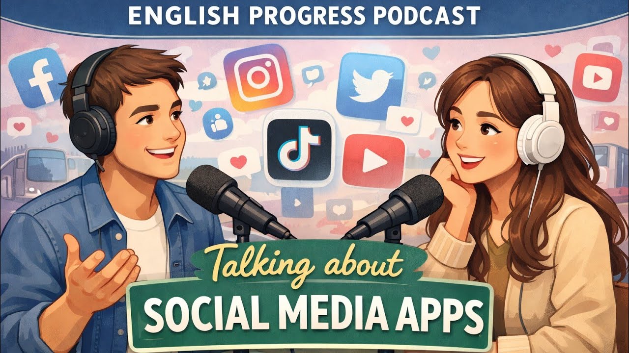 Learn English Through Conversation | Social Media Apps | B1 A2 English Listening Practice