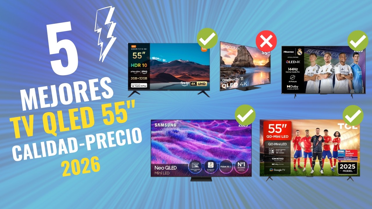 🚨 ¡NO COMPRES una TV QLED 4K DE 55 PULGADAS sin ver ESTO! 📺🔥 Las 5 MEJORES de 2026 en AMAZON 💰
