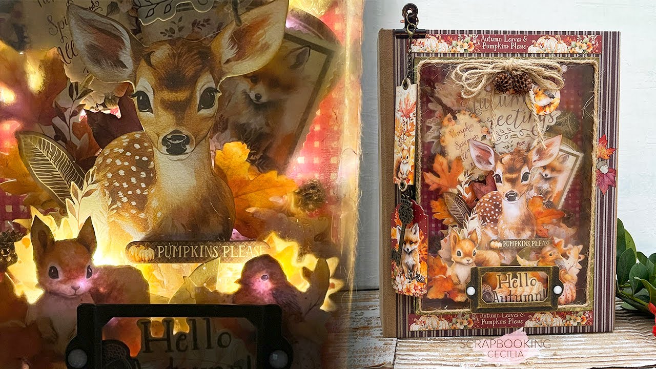 Autumn Greetings|Graphic 45 Trifold album walkthrough by @ScrapbookingCecilia