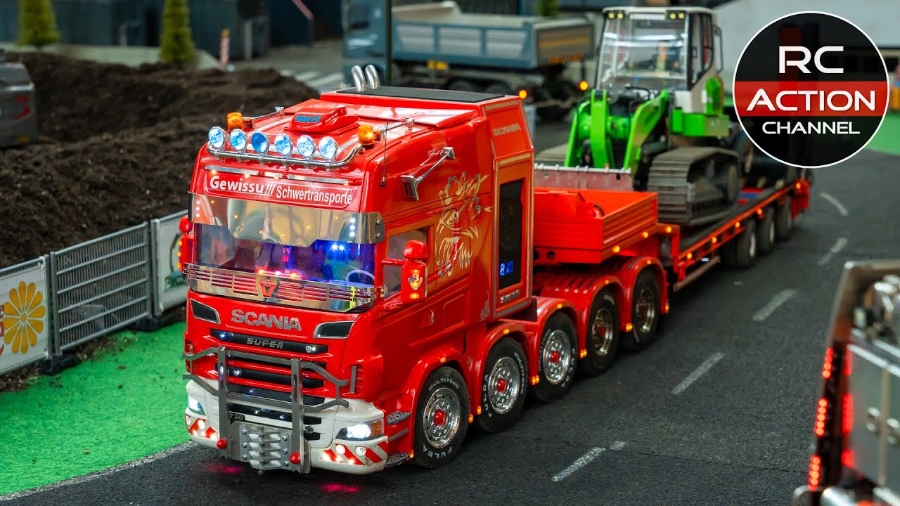 AMAZING RC TRUCKS SCANIA MAN BENZ VOLVO & CONSTRUCTION MACHINES IN ACTION @ 1ST TMV RC Truck Meeting