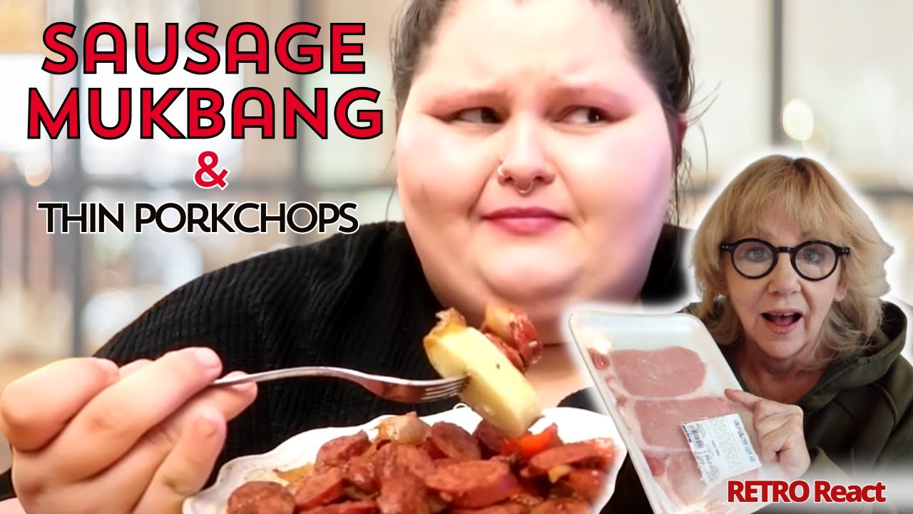 Sausage Mukbang & Cooking thin Pork Chops!  *retro cooking React*