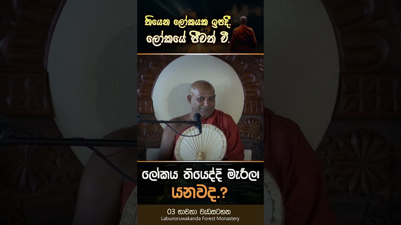 තියෙන ලෝකයක ඉපදී, ලෝකයේ ජීවත් වී, ලෝකය තියෙද්දි මැරිලා යනවද.? #meditationprogramparamaththa