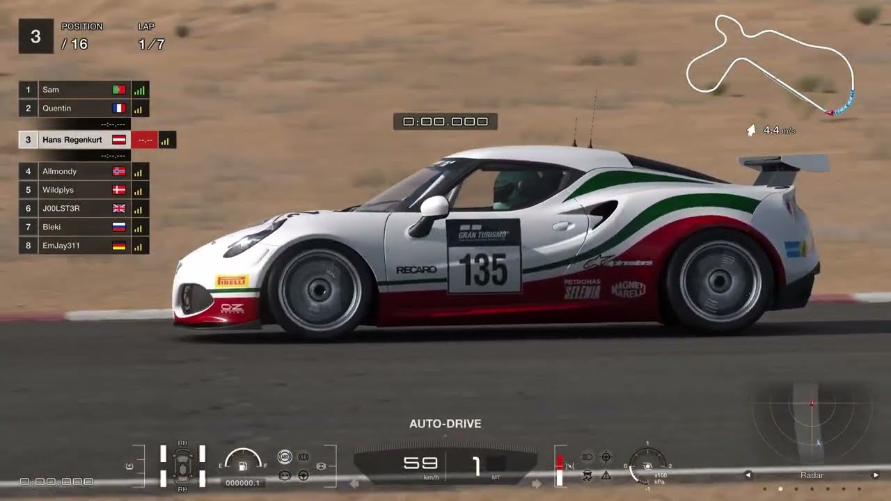 Gran Turismo 7 | Daily Race B | Alfa 4C GR.4 | Willow springs | rank B | No commentary |