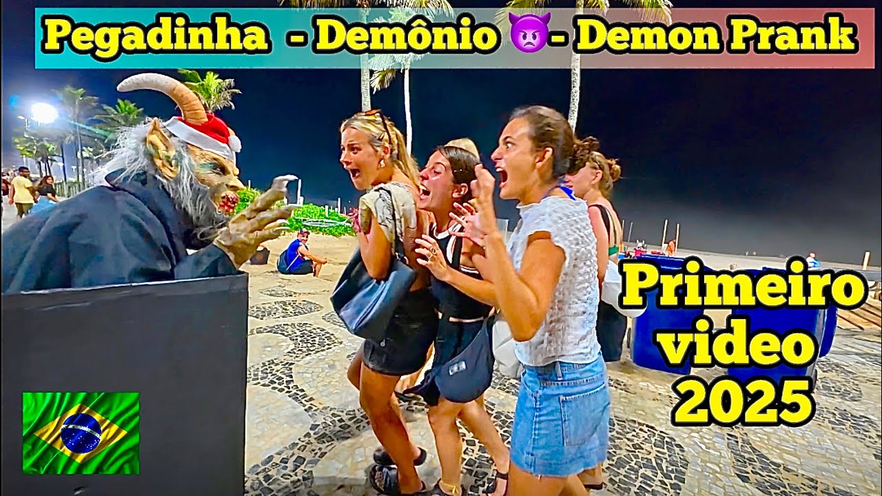 Pegadinha: Mascara do demônio de chifre assustando pessoas no Rio de Janeiro - Demon Prank