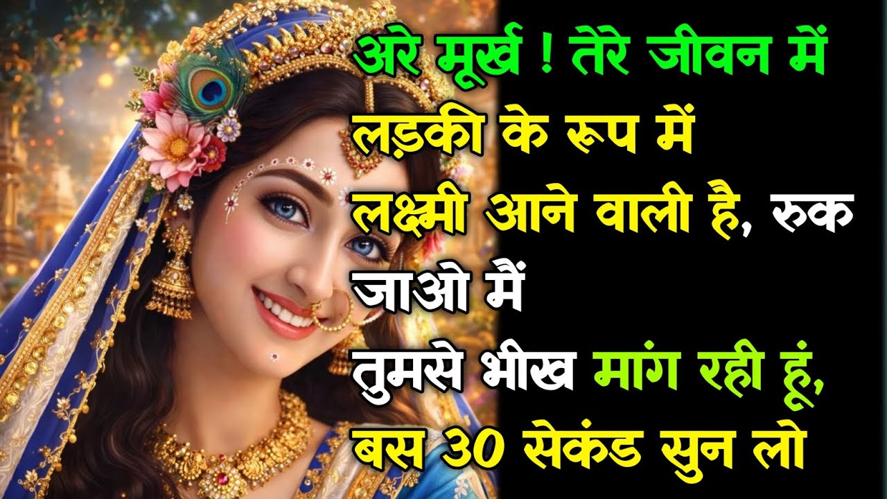 🌄 अरे मूर्ख ! तेरे जीवन में लड़की के रूप मेंलक्ष्मी आने वाली है,..#radharani #radhakrishna 