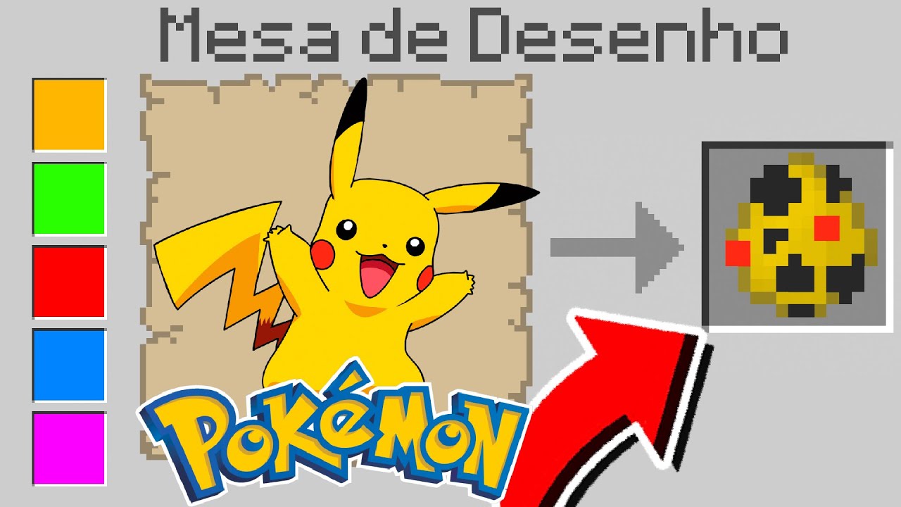TUDO QUE EU DESENHO DE POKEMON APARECE NO MINECRAFT! ‹‹ P3DRU ››
