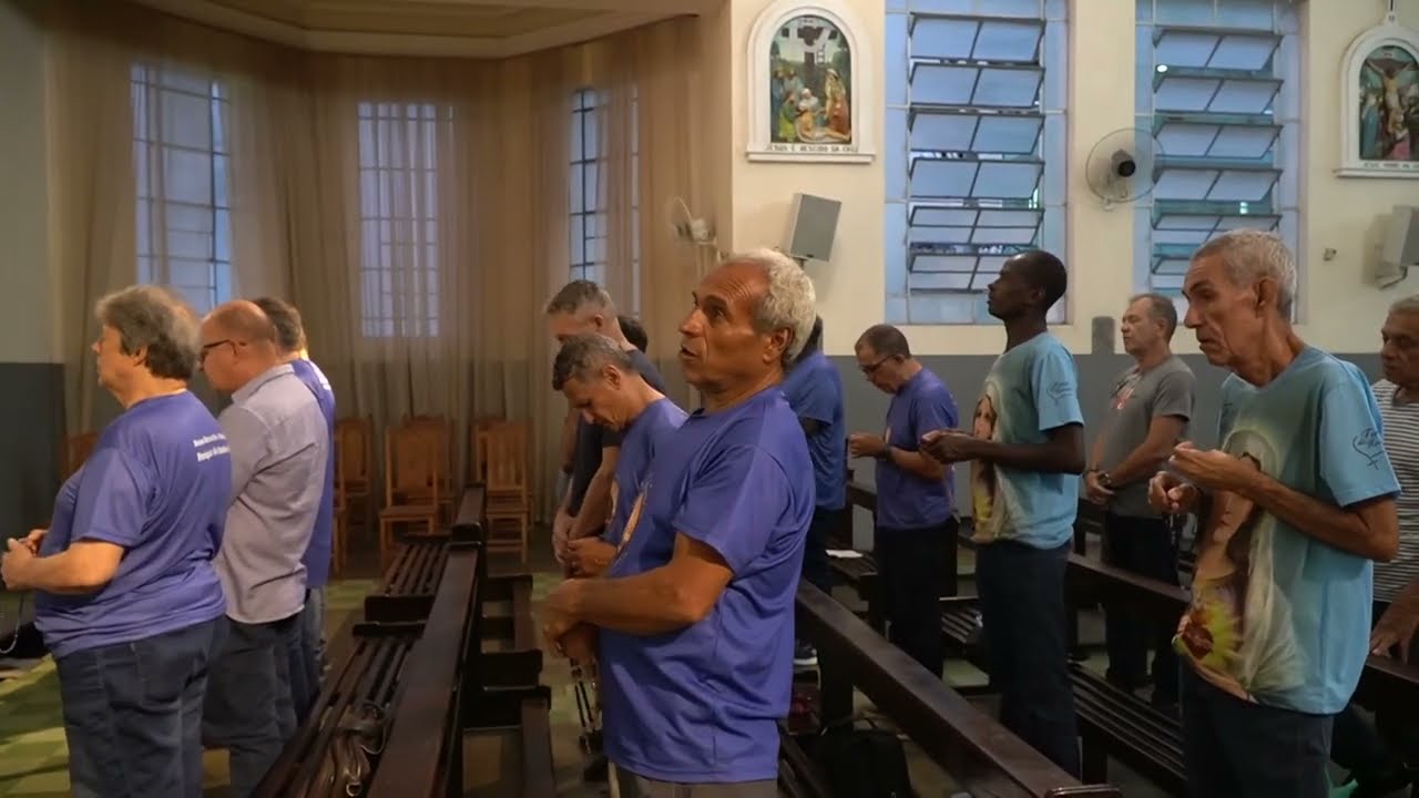 24/02/2026 - Em Oração do 1º ao 4º Mistérios do Terço dos Homens da Paróquia São Benedito.