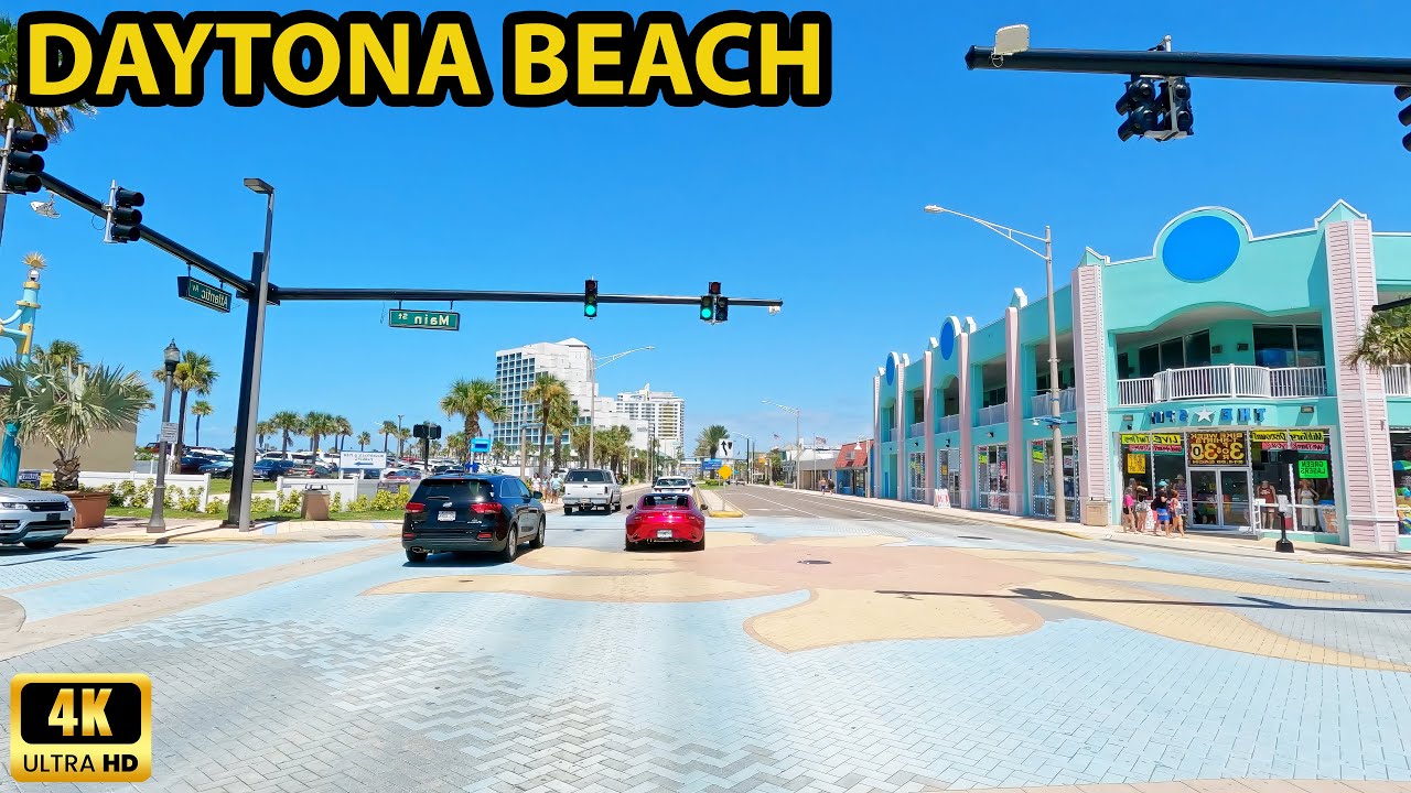 Daytona Beach Florida Driving Through