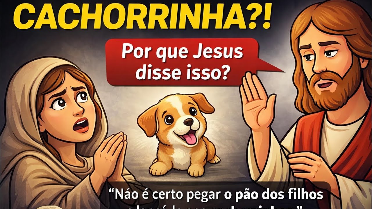 “Por que Jesus chamou a mulher de ‘cachorrinha’? 🤯 A resposta vai te surpreender! 📖✨”