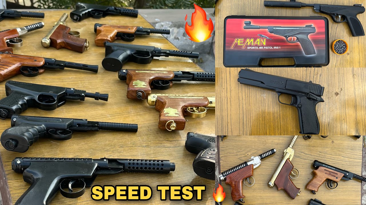All Types of AIR PISTOL Speed Test 🔥 | Sound Guns, Pubg Guns, Air Guns
