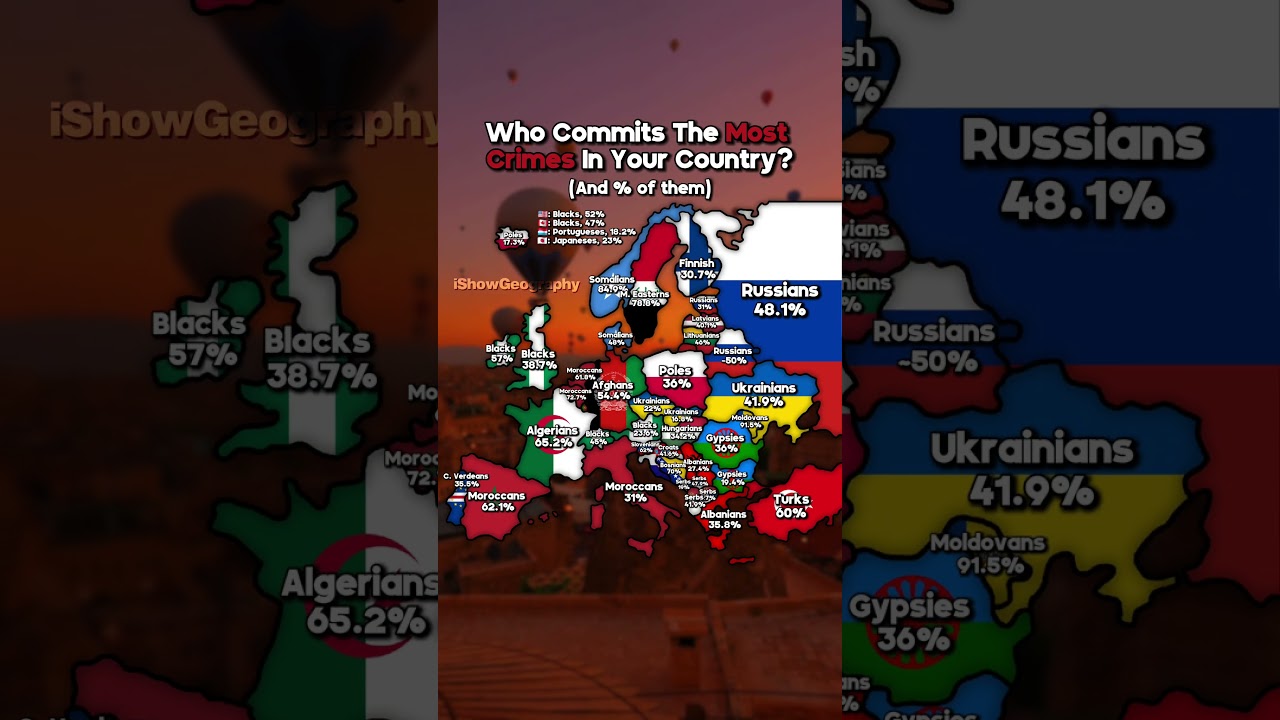 Who Commits The Most Crime In Your Country? (And % of Them) | #mapper #crime #europe #crimerate