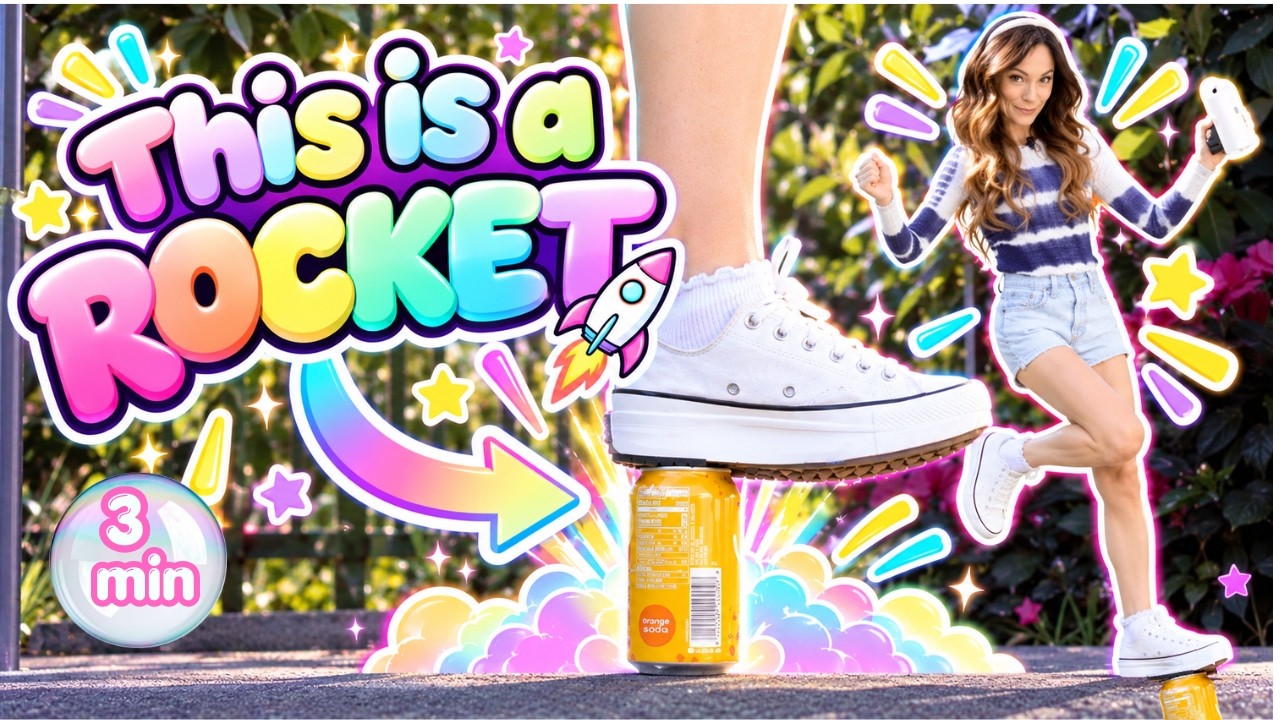 Emily's Science Lab - Soda Can Rocket - Physics Experiment