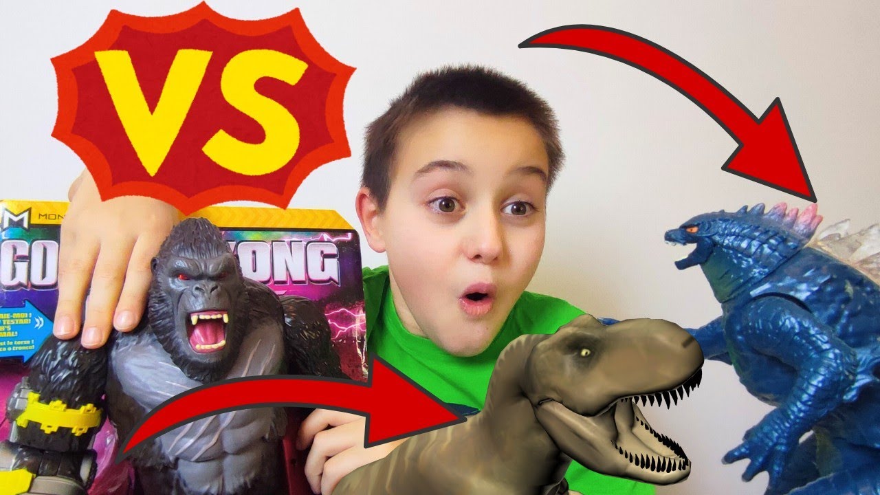 Kong vs T-rex vs Godsilla. #kidsvideo #toys #dinosaur 