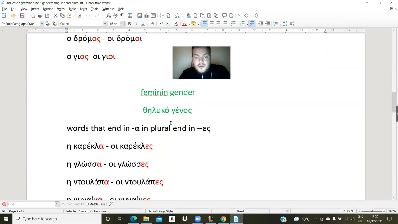 THE GREEK NOUNS SINGULAR TO PLURAL