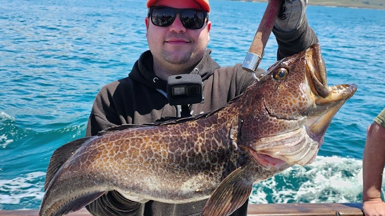 Медленный джиггинг ОГРОМНОГО окуня Морро Бэй (Джекпот Lingcod)
