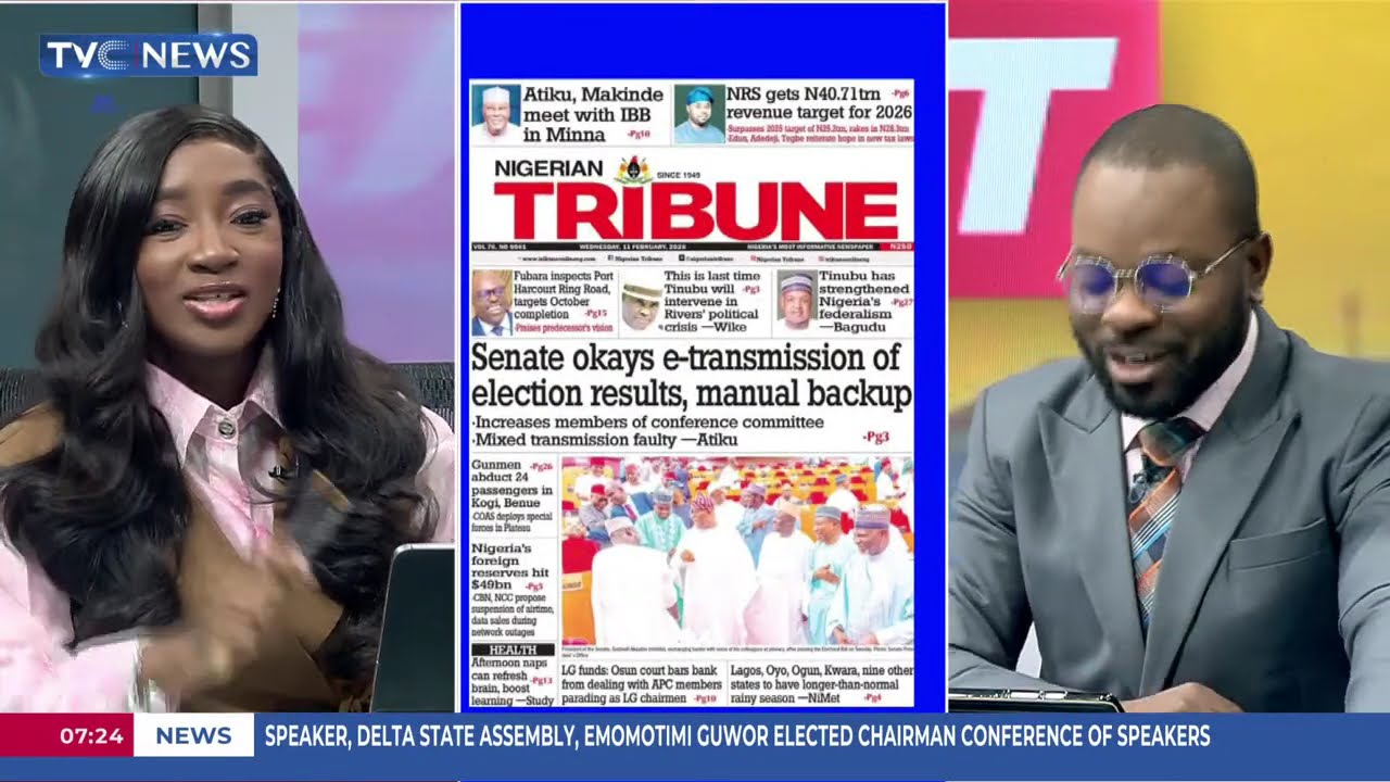 TVC Newspaper Review: Senate, House Disagree On ''Real Time'' Result Transmission