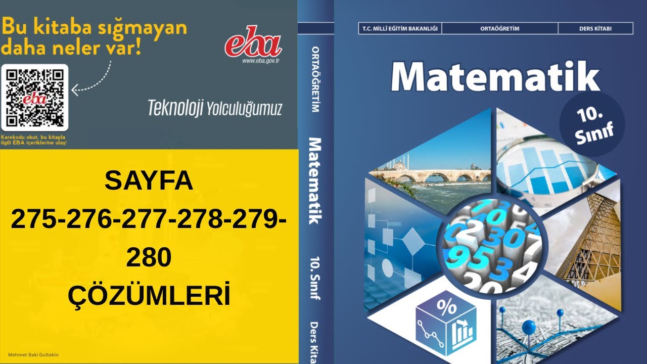 10. Sınıf MEB Matematik kitabı Sayfa 275-276-277-278-279-280 Çözümleri