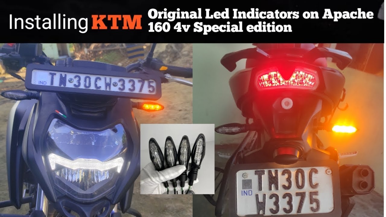 KTM Original Led Indicators On Apache RTR 160 4v Special Edition/Full details😊