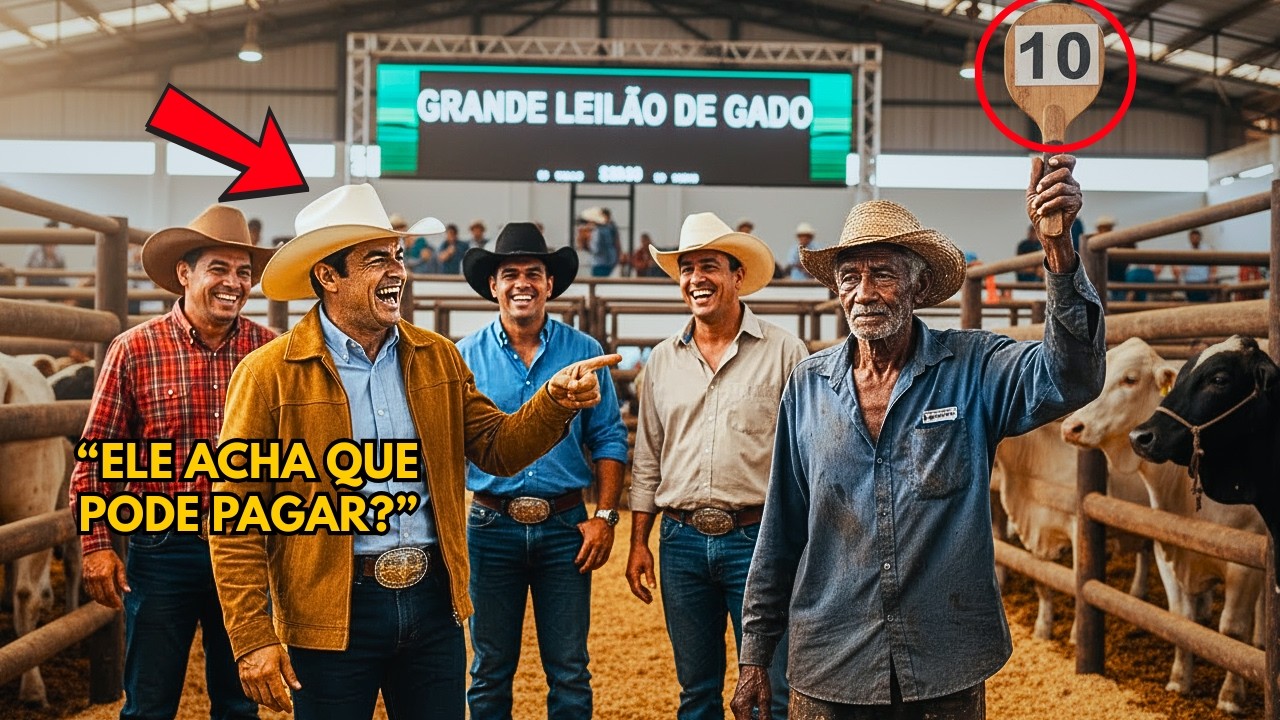 Eles riram quando o IDOSO levantou a mão no LEILÃO DE GADO… até ele COMPRAR o REBANHO inteiro