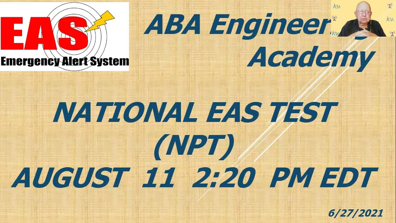 National EAS Test Webinar 2021