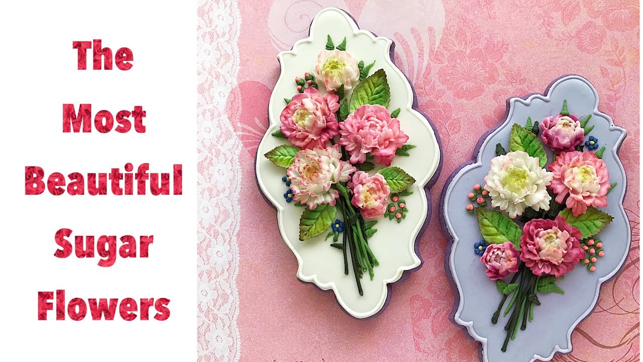 The most beautiful sugar flowers. How to decorate flower bouquet cookies 🌸