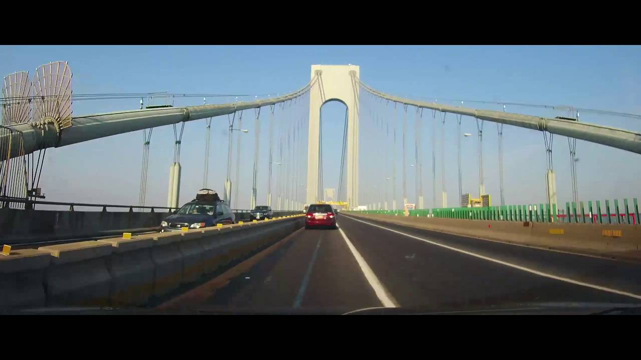 Driving Across The Verrazano–Narrows Bridge in New York City