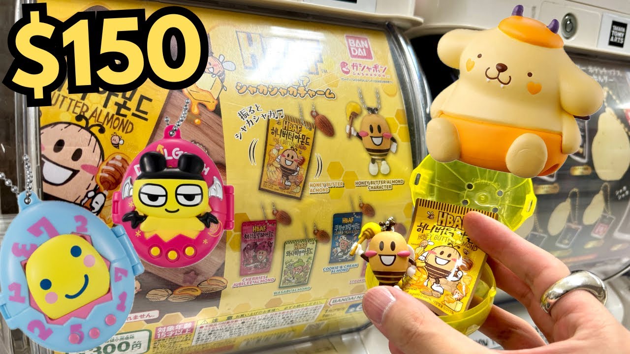 $150 Gacha Haul for Cute Stuff! Kirby, Sanrio, Tamagotchi, Food & More…