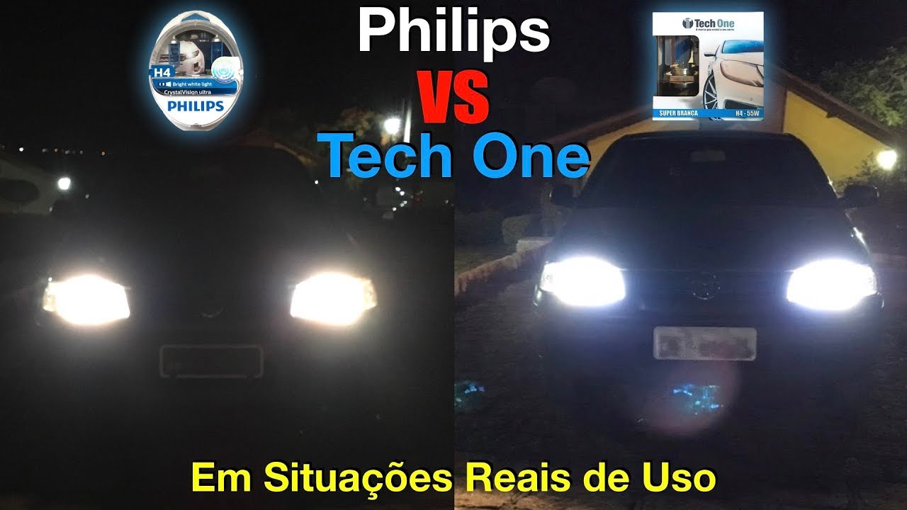 Philips Crystal Vision Ultra 4100k vs TechOne 8500k - Lâmpada Super Branca