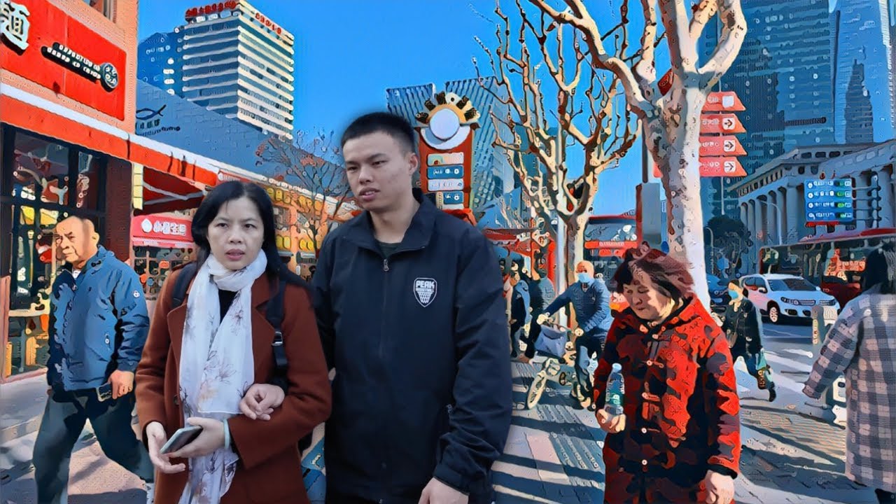 🇨🇳 Шанхай, Китай – пешеходная экскурсия в 4K и субтитры с дополнительной информацией
