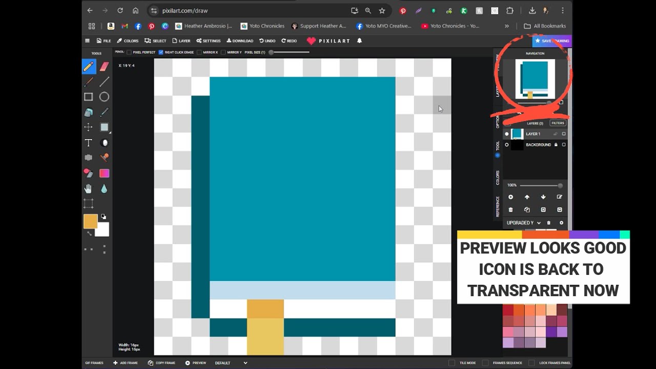 How to create a 16x16 pixel Book icon for Yoto players in Pixilart - PART 1