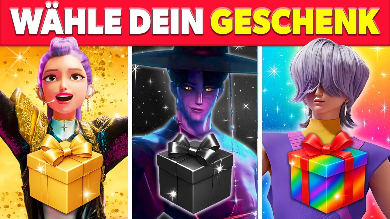 Wähle dein Geschenk! 🎁 KPOP DEMON HUNTERS Edition ✨ Gold ⚫ Schwarz 🌈 Regenbogen