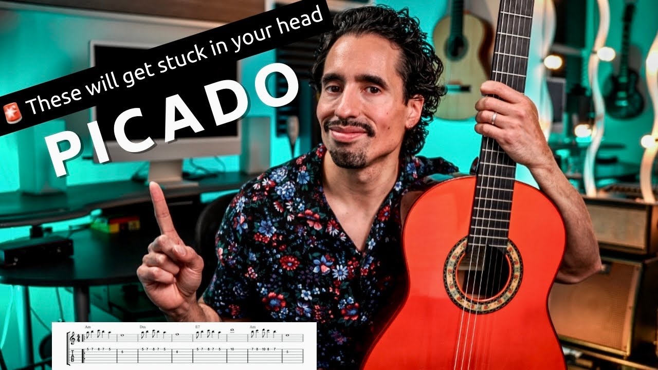 3 Popular & Simple Picado (Fingerpicking) Melodies - 🚨 CAUTION These will get stuck in your head!