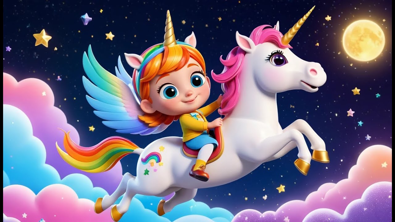 The Airport Song with Flying Unicorn Planes | Magical Kids Nursery Rhyme | Rainbow Sky Adventure