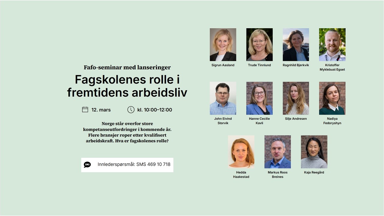 Fafo-seminar med lanseringer: Fagskolenes rolle i fremtidens arbeidsliv