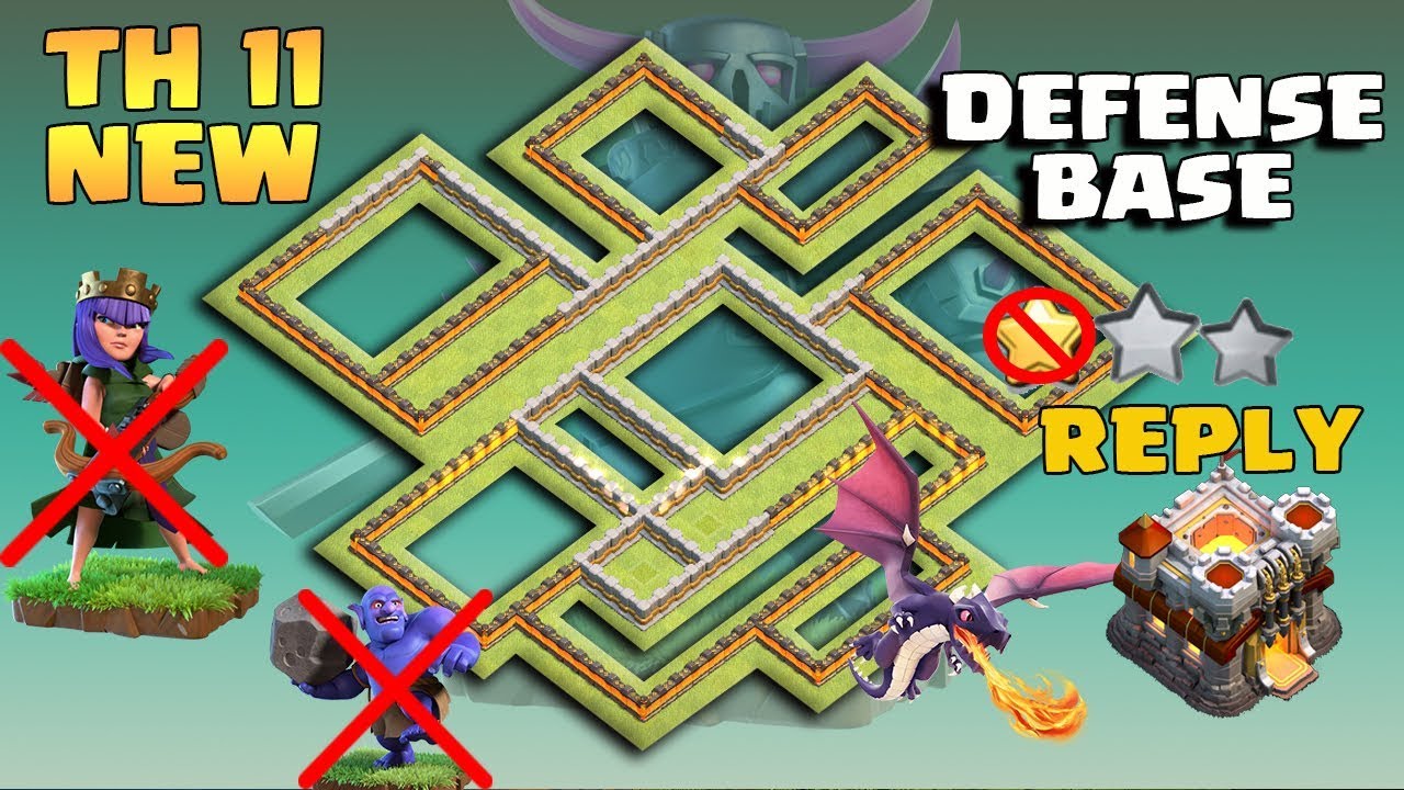 TH 11 MOST SECRET DEFENSIVE BASE WITH REPLY / ANTI 0 STAR/ ANTI 1 STAR / ANTI 2 STAR CLASH OF CLANS