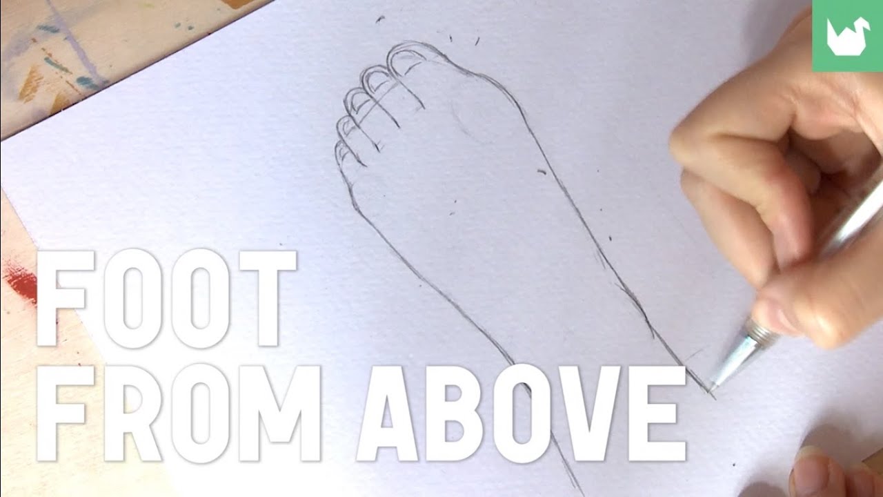 Learn how to draw easily: Draw a foot from above