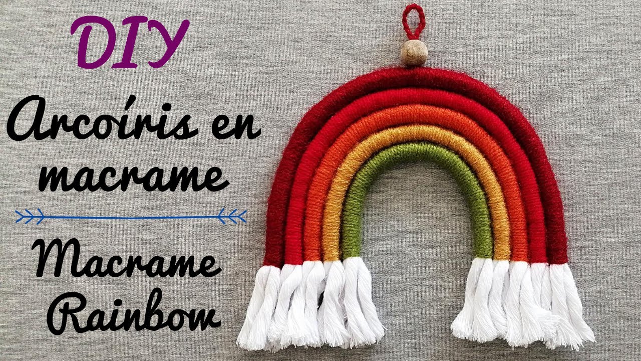 DIY como hacer un ARCOIRIS en MACRAME (paso a paso)/DIY Macrame Rainbow Wall Hanging (step by step)