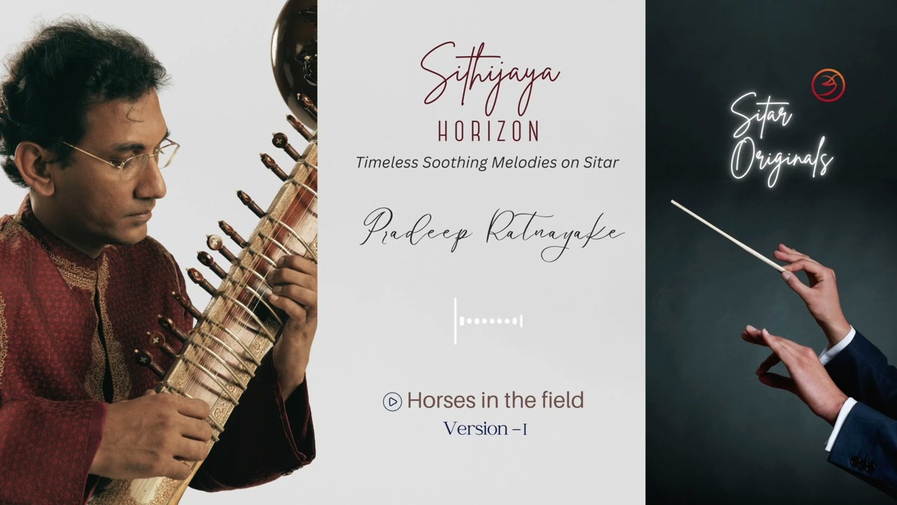 Horses in the field (Version - I) - Pradeep Ratnayake Sitar Original