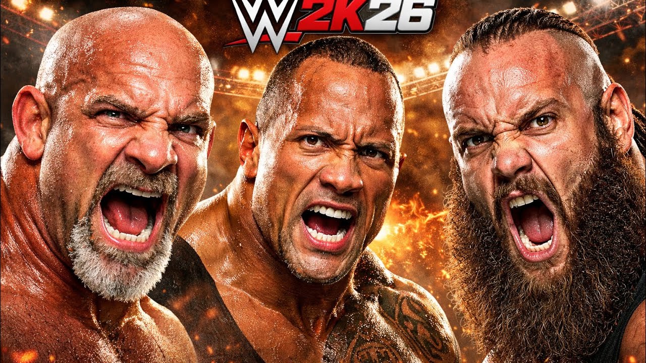 Goldberg vs The Rock vs Braun Strowman – Ultimate Triple Threat War!
