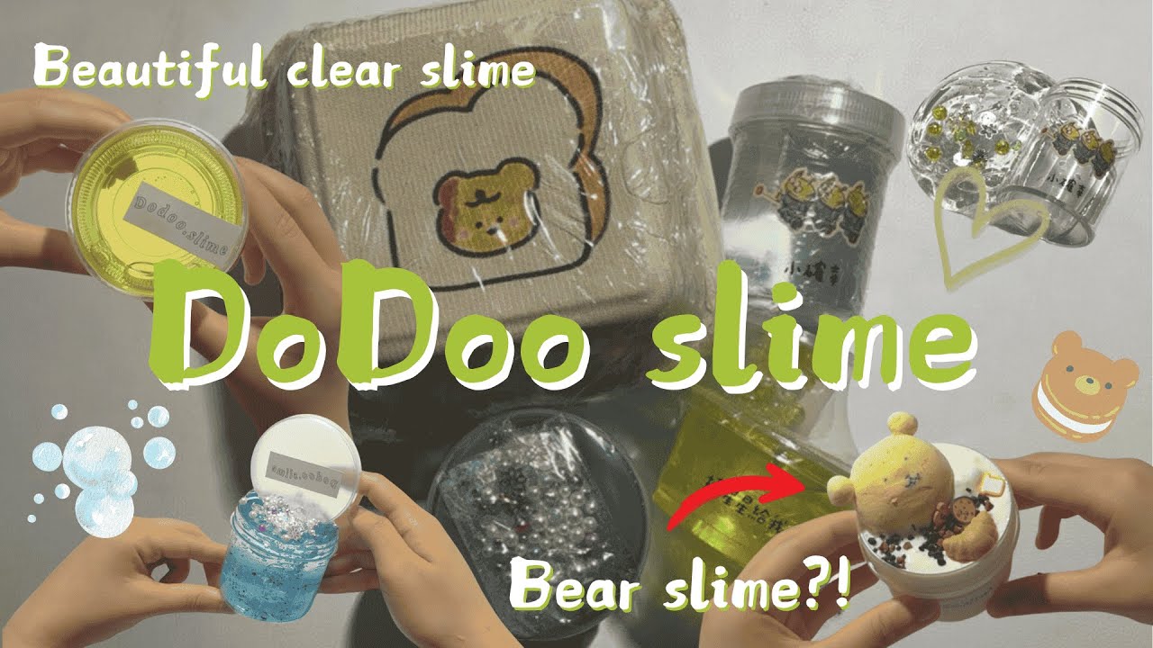 Unbox Slime Swap with DoDoo|Cute bear slime|Beautiful clear slime |開箱跟嘟嘟交換的史萊姆｜絕美透泰｜@Dodoo.slimeee 