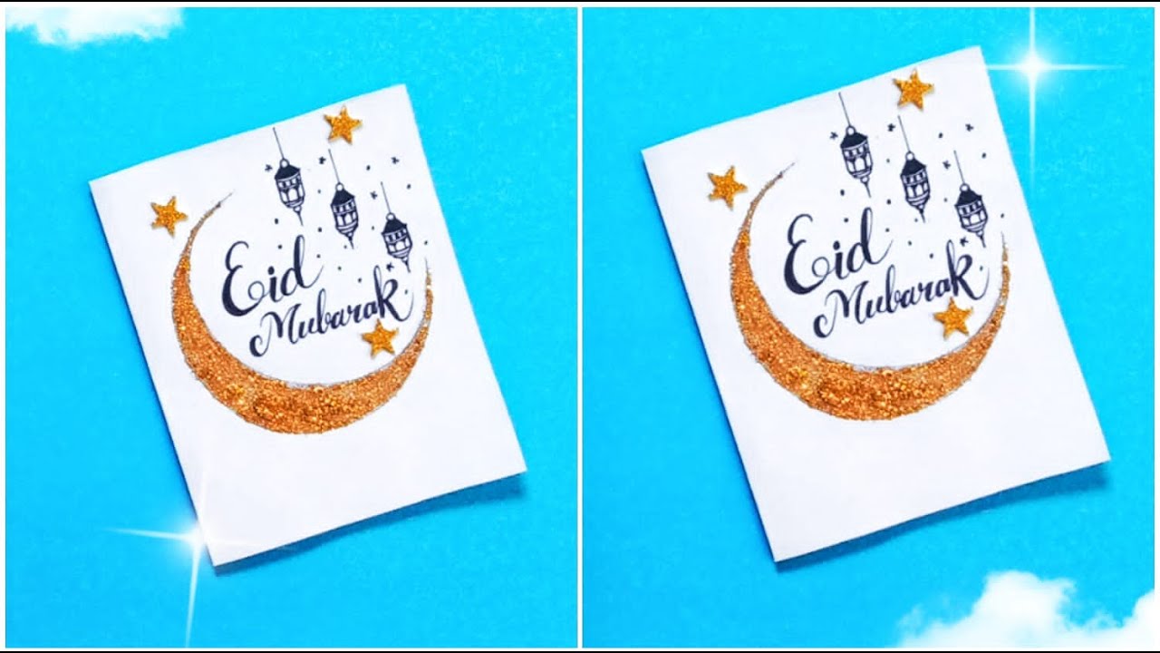 Eid Mubarak Card Easy|eid mubarak card making|eid mubarak greeting card|greeting card for eid#diy
