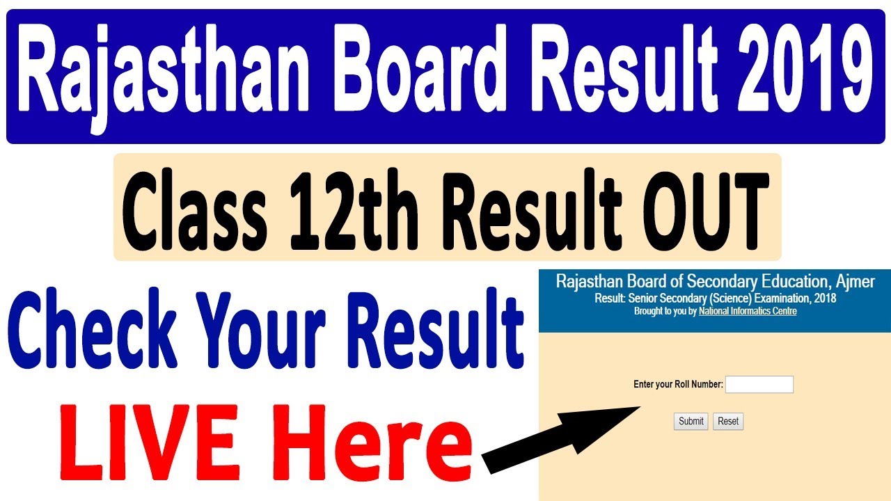 Rajasthan Board Result 2019 | RBSE Class 12th Result 2019 Declared | Check Your Result Live Here