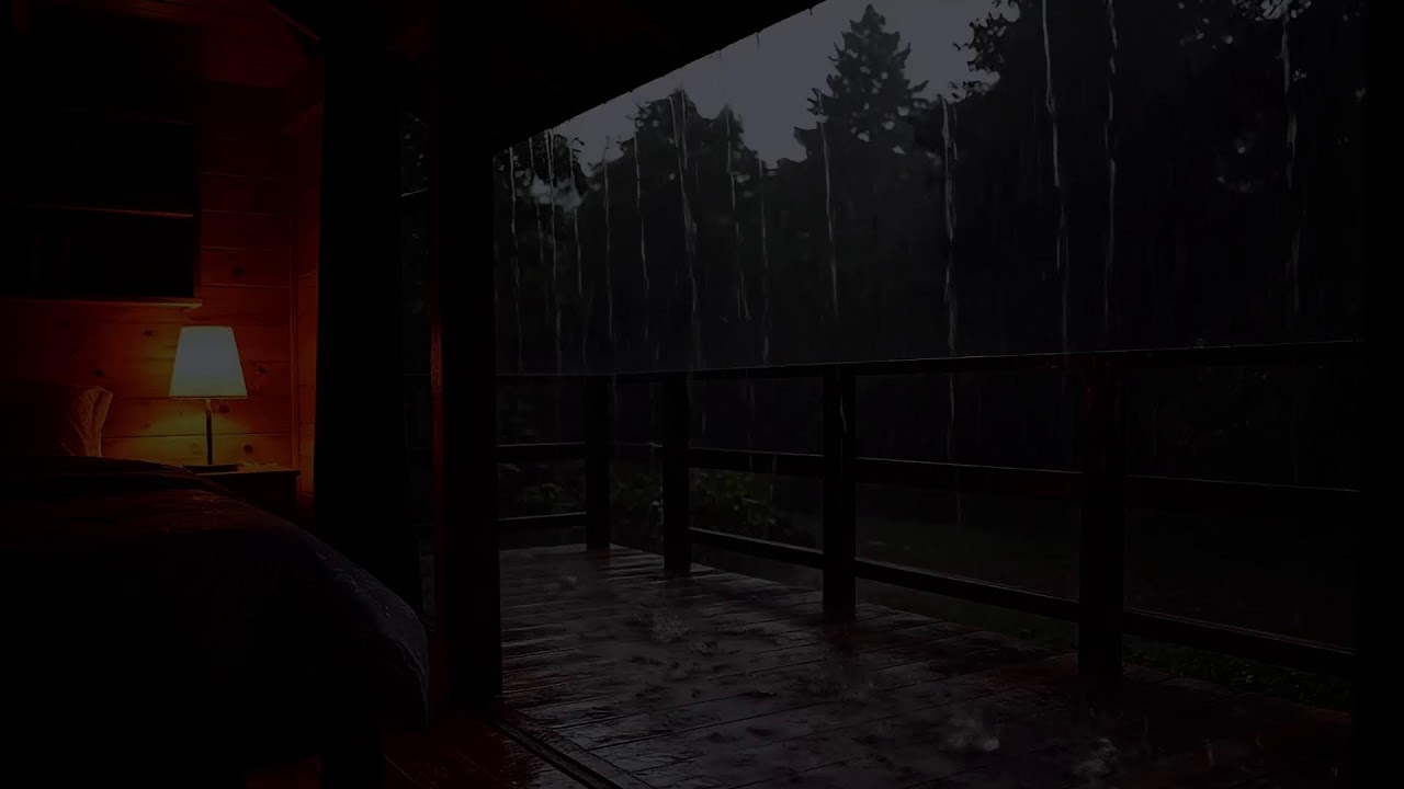 Immersive Rain Sounds | Dark Forest Cabin at Night