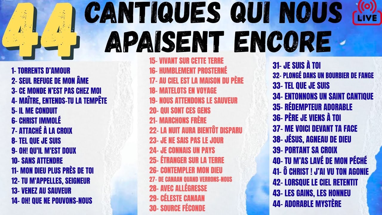 CANTIQUES POUR TOUS LES MOMENTS : LA MÉLODIE QUI NE VOUS QUITTE JAMAIS.